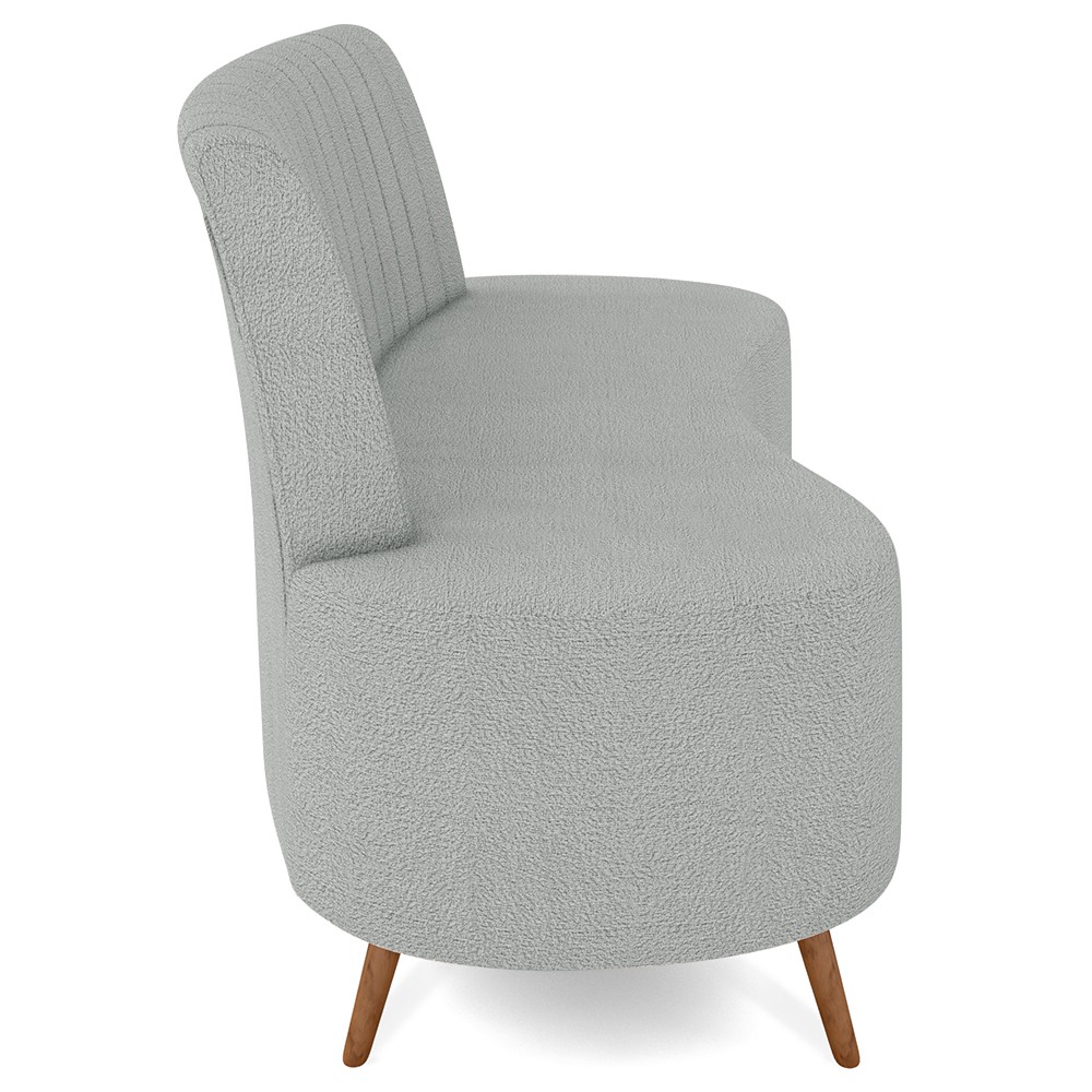 Sofá 2 Lugares para Sala Living 135cm Pés Palito Tamar K04 Bouclê Cinza - Mpozenato
