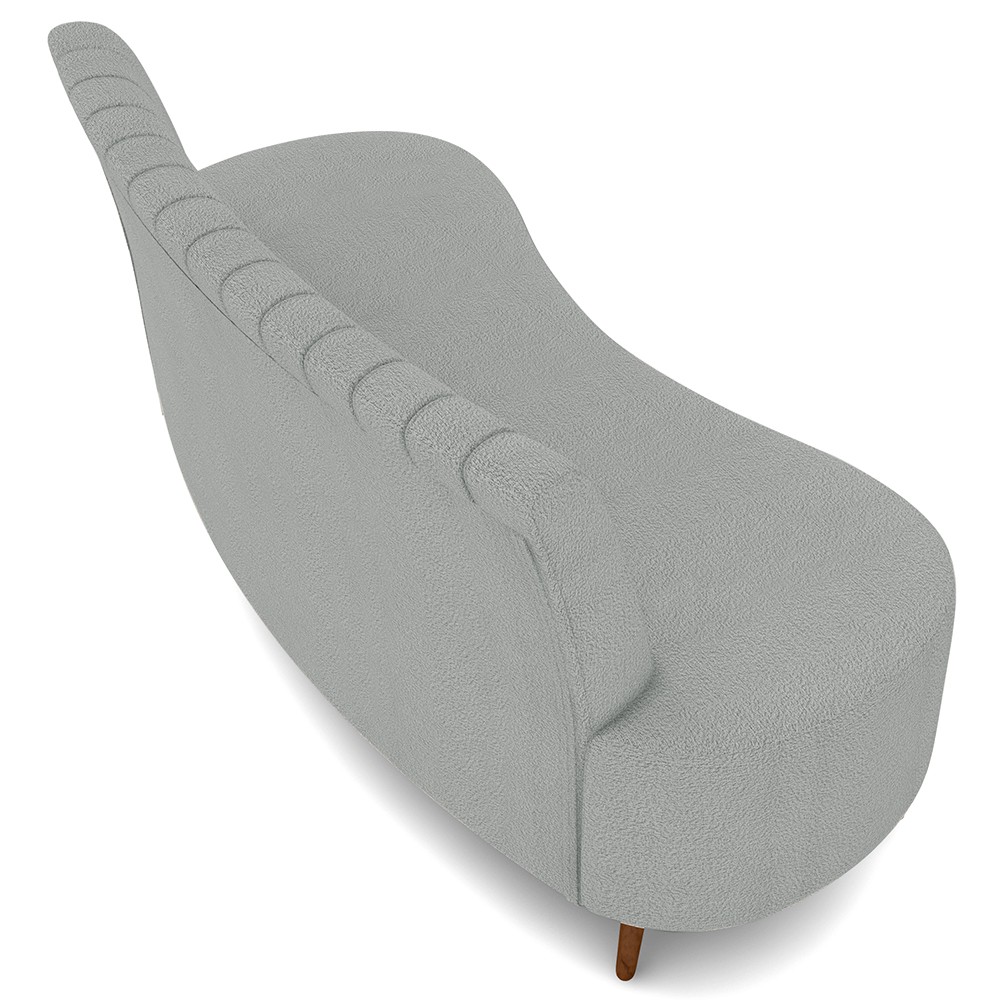 Sofá 2 Lugares para Sala Living 135cm Pés Palito Tamar K04 Bouclê Cinza - Mpozenato