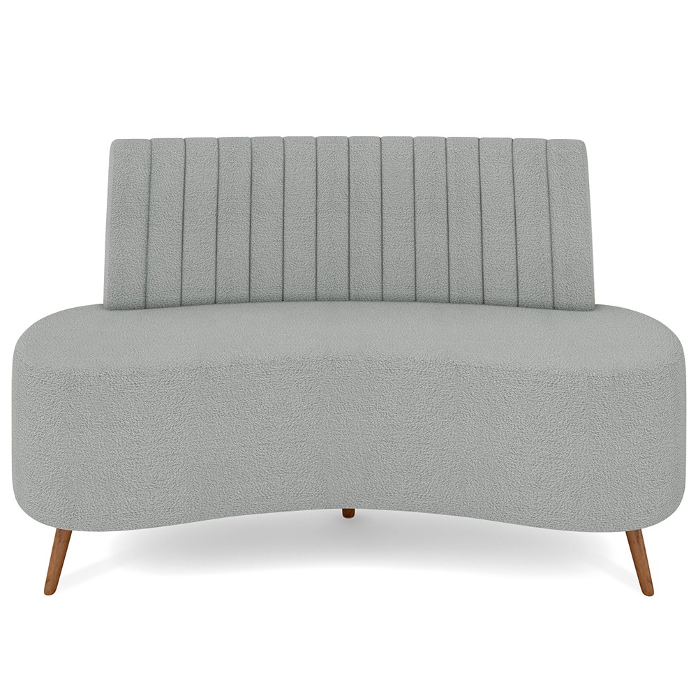 Sofá 2 Lugares para Sala Living 135cm Pés Palito Tamar K04 Bouclê Cinza - Mpozenato