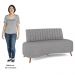 Sofá 2 Lugares para Sala Living 135cm Pés Palito Tamar K04 Linho Cinza - Mpozenato