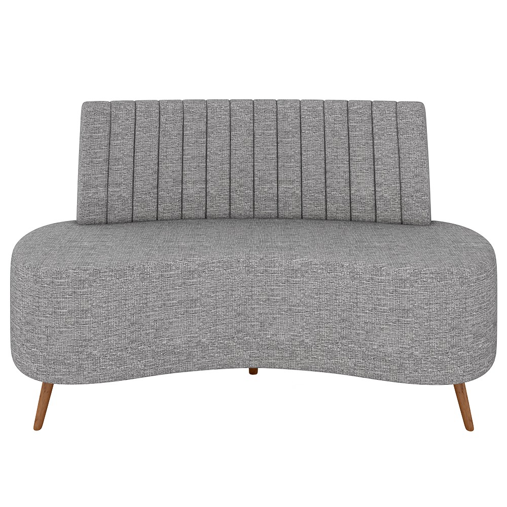 Sofá 2 Lugares para Sala Living 135cm Pés Palito Tamar K04 Linho Cinza - Mpozenato
