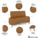 Sofá 2 Lugares para Sala Living 135cm Pés Palito Tamar K04 Sintético Caramelo - Mpozenato