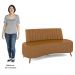 Sofá 2 Lugares para Sala Living 135cm Pés Palito Tamar K04 Sintético Caramelo - Mpozenato