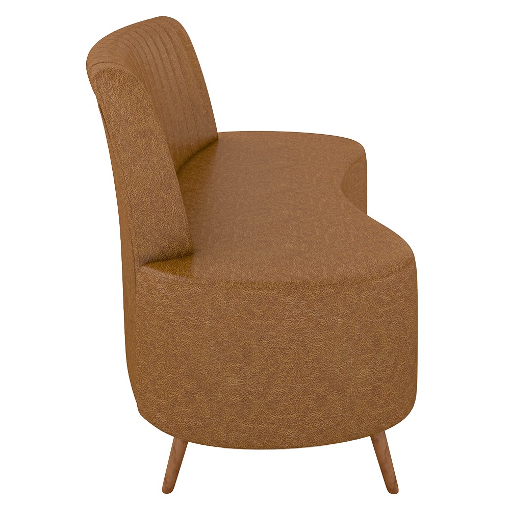 Sofá 2 Lugares para Sala Living 135cm Pés Palito Tamar K04 Sintético Caramelo - Mpozenato