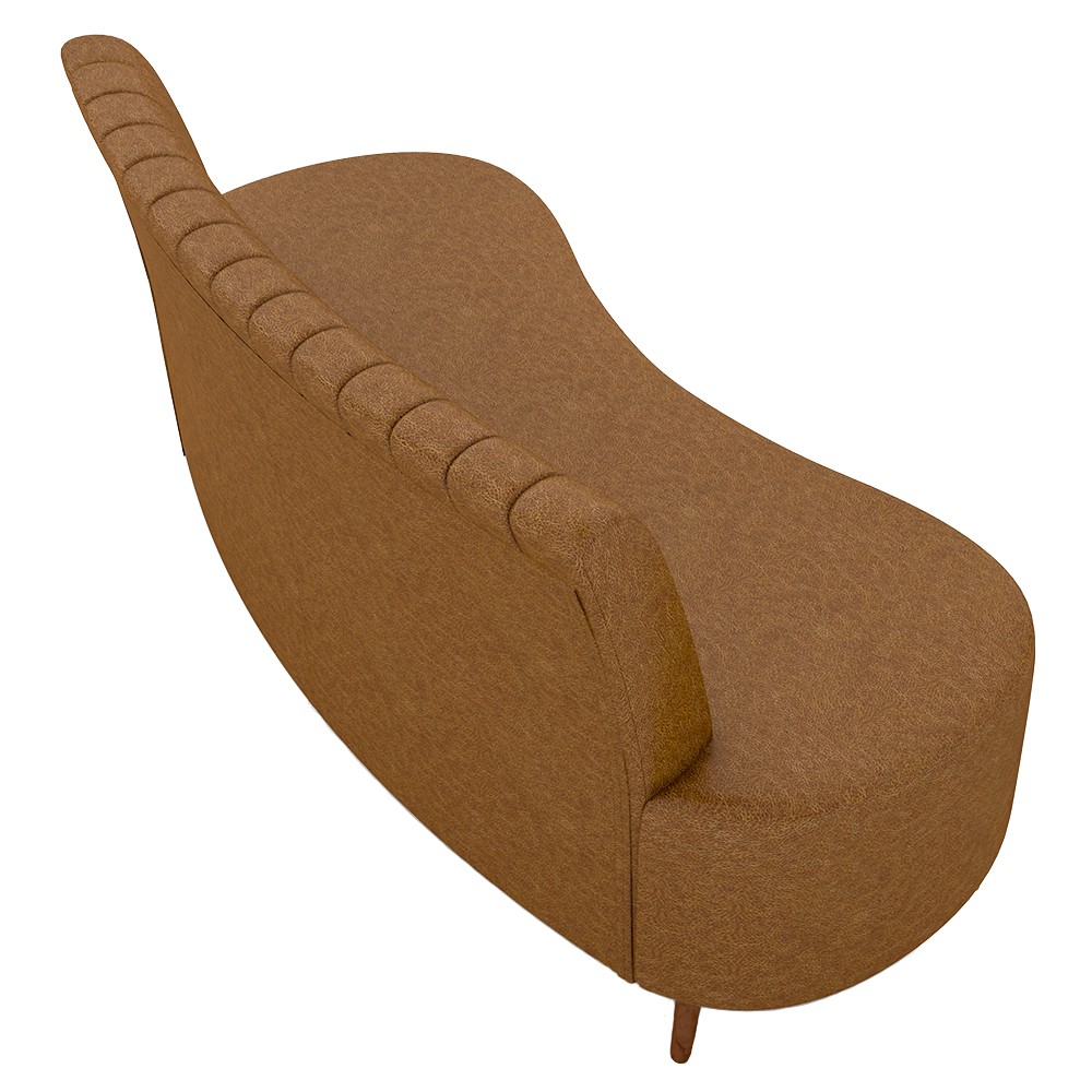 Sofá 2 Lugares para Sala Living 135cm Pés Palito Tamar K04 Sintético Caramelo - Mpozenato
