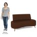 Sofá 2 Lugares para Sala Living 135cm Pés Palito Tamar K04 Sintético Marrom - Mpozenato