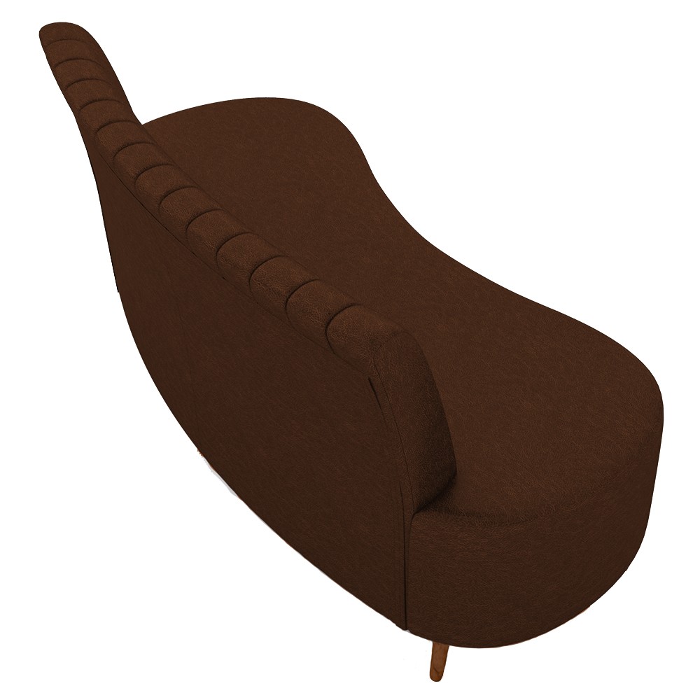 Sofá 2 Lugares para Sala Living 135cm Pés Palito Tamar K04 Sintético Marrom - Mpozenato