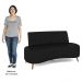 Sofá 2 Lugares para Sala Living 135cm Pés Palito Tamar K04 Sintético Preto - Mpozenato