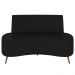Sofá 2 Lugares para Sala Living 135cm Pés Palito Tamar K04 Sintético Preto - Mpozenato