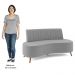 Sofá 2 Lugares para Sala Living 135cm Pés Palito Tamar K04 Veludo Cinza - Mpozenato