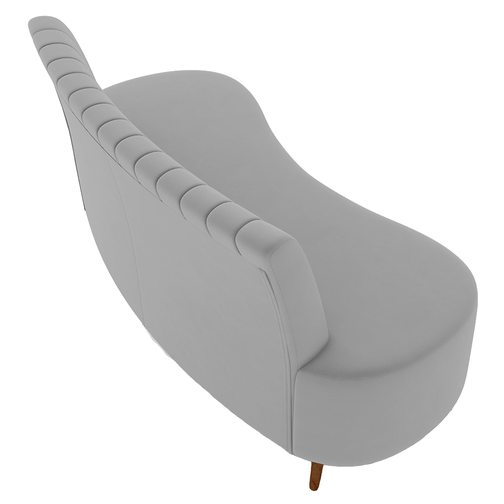 Sofá 2 Lugares para Sala Living 135cm Pés Palito Tamar K04 Veludo Cinza - Mpozenato
