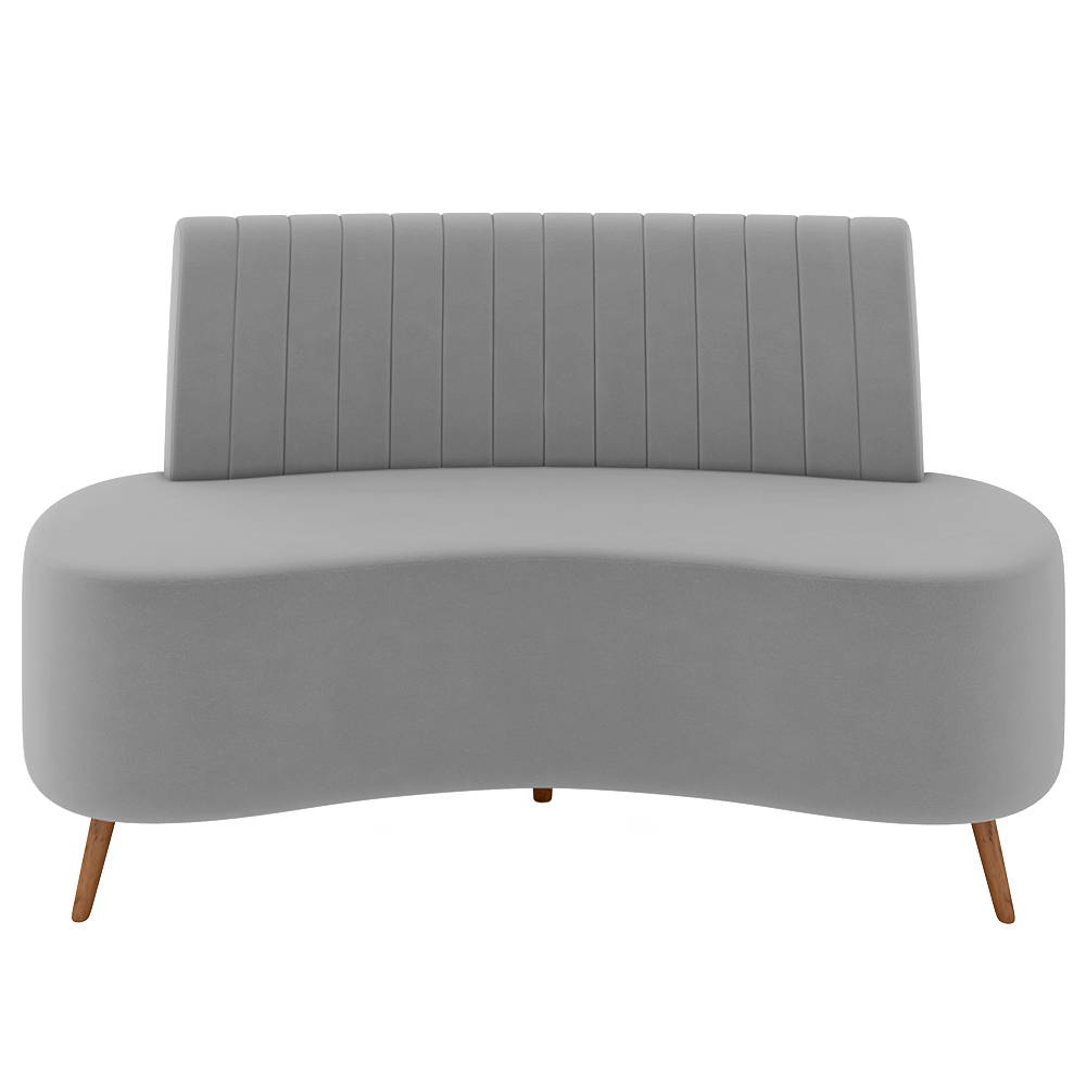 Sofá 2 Lugares para Sala Living 135cm Pés Palito Tamar K04 Veludo Cinza - Mpozenato