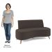 Sofá 2 Lugares para Sala Living 135cm Pés Palito Tamar K04 Veludo Marrom - Mpozenato