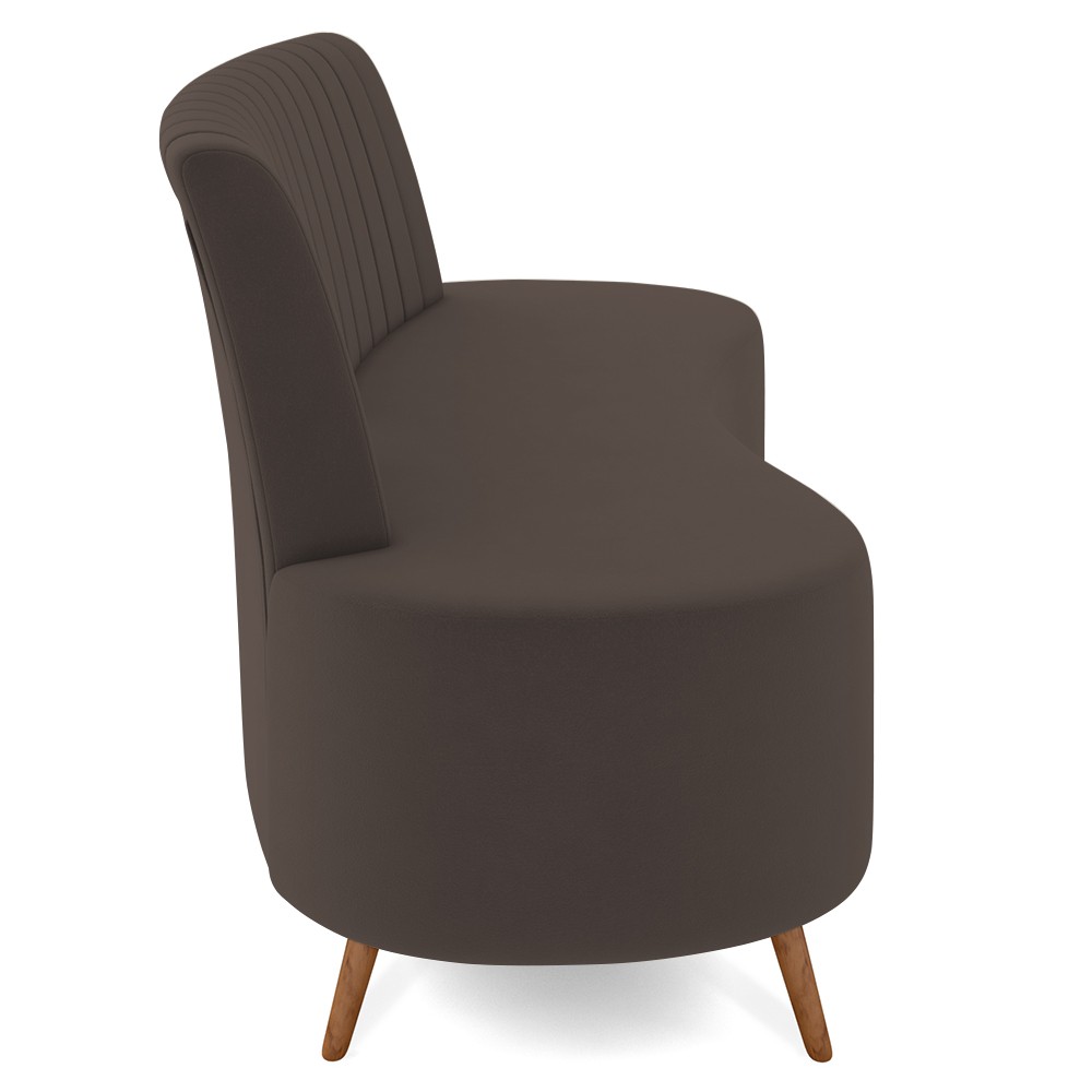 Sofá 2 Lugares para Sala Living 135cm Pés Palito Tamar K04 Veludo Marrom - Mpozenato