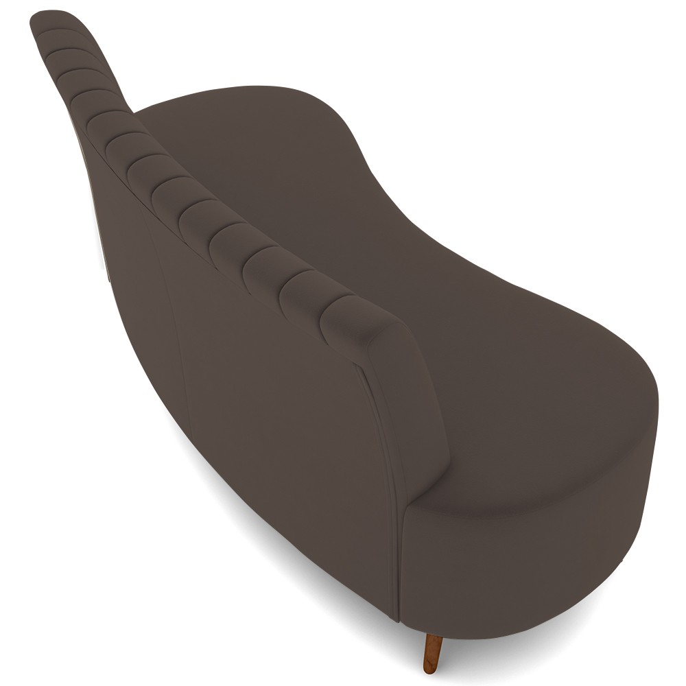 Sofá 2 Lugares para Sala Living 135cm Pés Palito Tamar K04 Veludo Marrom - Mpozenato