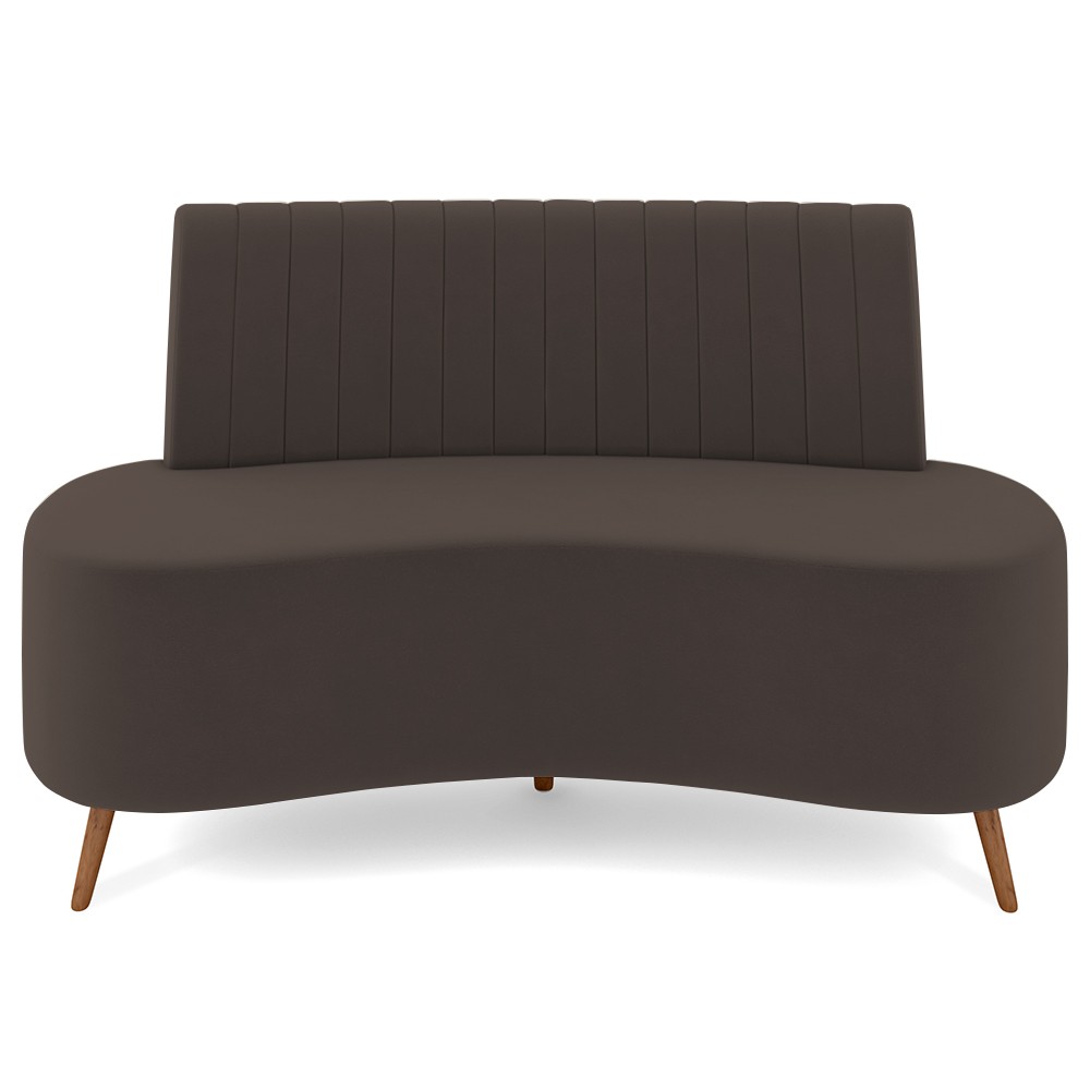 Sofá 2 Lugares para Sala Living 135cm Pés Palito Tamar K04 Veludo Marrom - Mpozenato