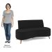 Sofá 2 Lugares para Sala Living 135cm Pés Palito Tamar K04 Veludo Preto - Mpozenato
