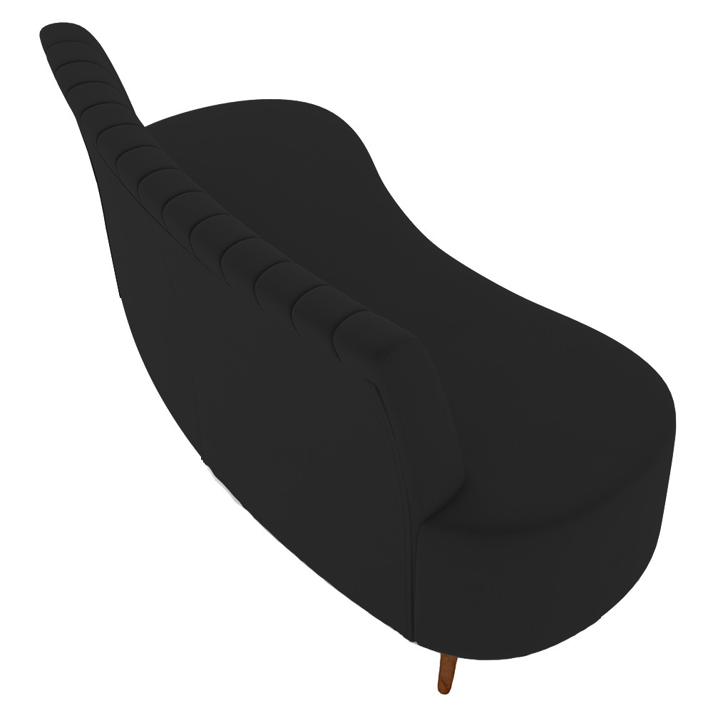 Sofá 2 Lugares para Sala Living 135cm Pés Palito Tamar K04 Veludo Preto - Mpozenato