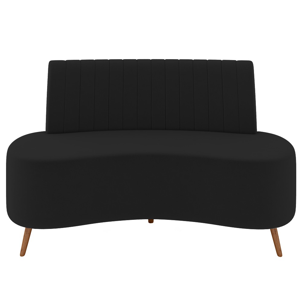 Sofá 2 Lugares para Sala Living 135cm Pés Palito Tamar K04 Veludo Preto - Mpozenato