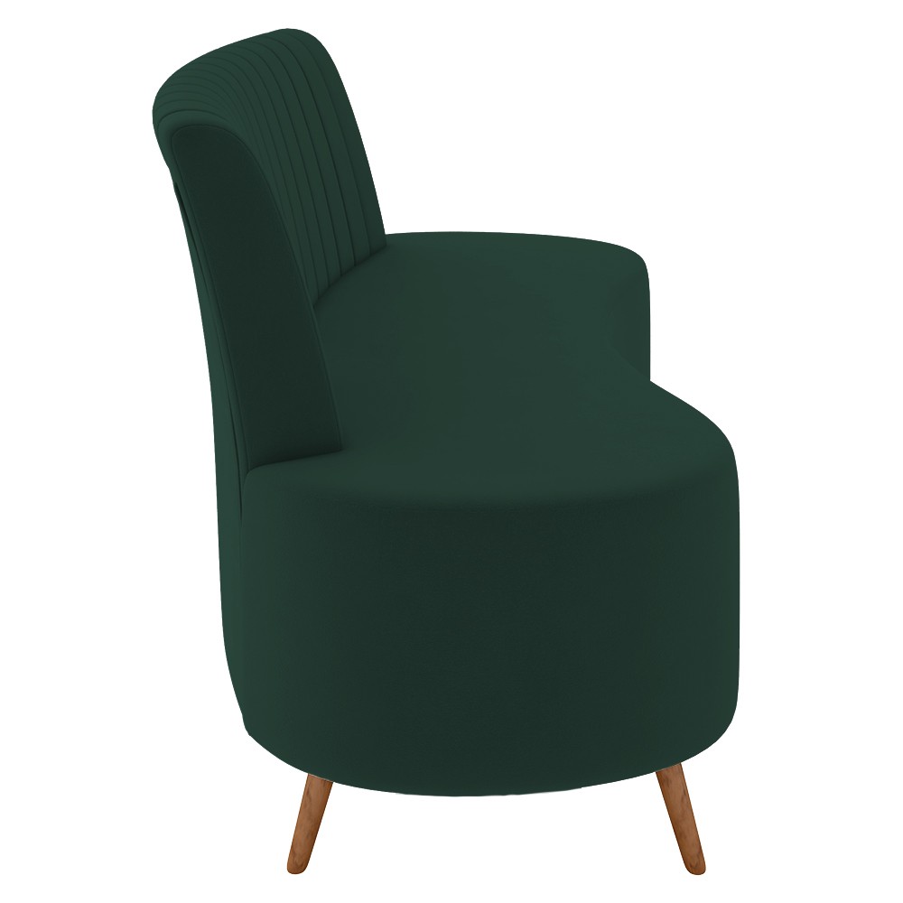 Sofá 2 Lugares para Sala Living 135cm Pés Palito Tamar K04 Veludo Verde - Mpozenato
