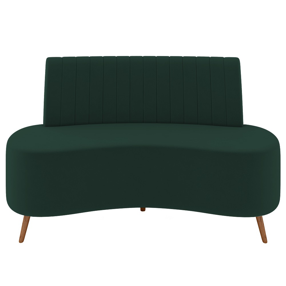 Sofá 2 Lugares para Sala Living 135cm Pés Palito Tamar K04 Veludo Verde - Mpozenato