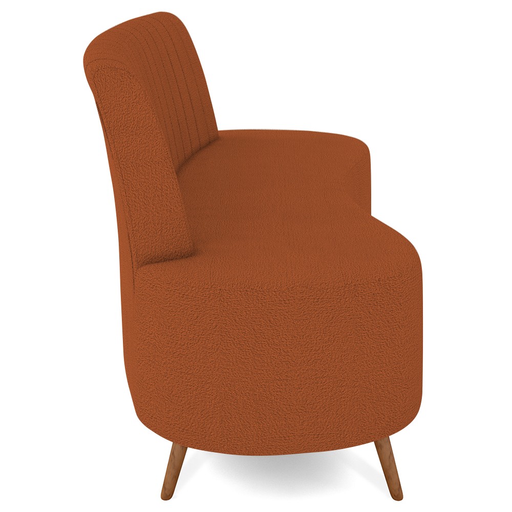Sofá 2 Lugares para Sala Living 135cm Pés Palito Tamar Z08 Boucle Terracota - Mpozenato
