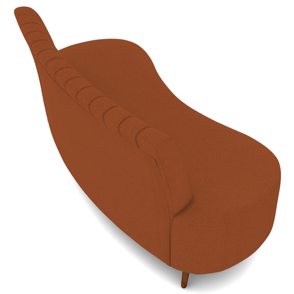 Sofá 2 Lugares para Sala Living 135cm Pés Palito Tamar Z08 Boucle Terracota - Mpozenato