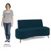 Sofá 2 Lugares para Sala Living 135cm Pés Palito Tamar Z08 Veludo Azul - Mpozenato