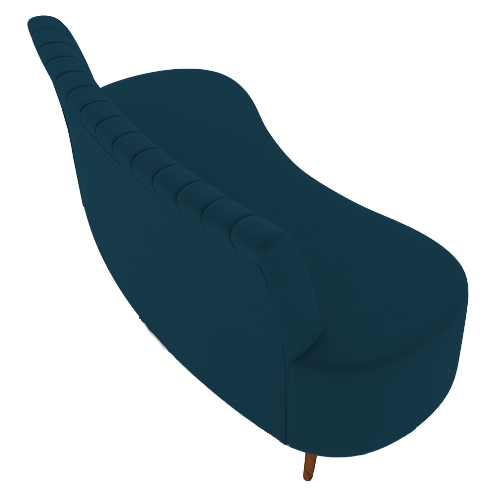 Sofá 2 Lugares para Sala Living 135cm Pés Palito Tamar Z08 Veludo Azul - Mpozenato