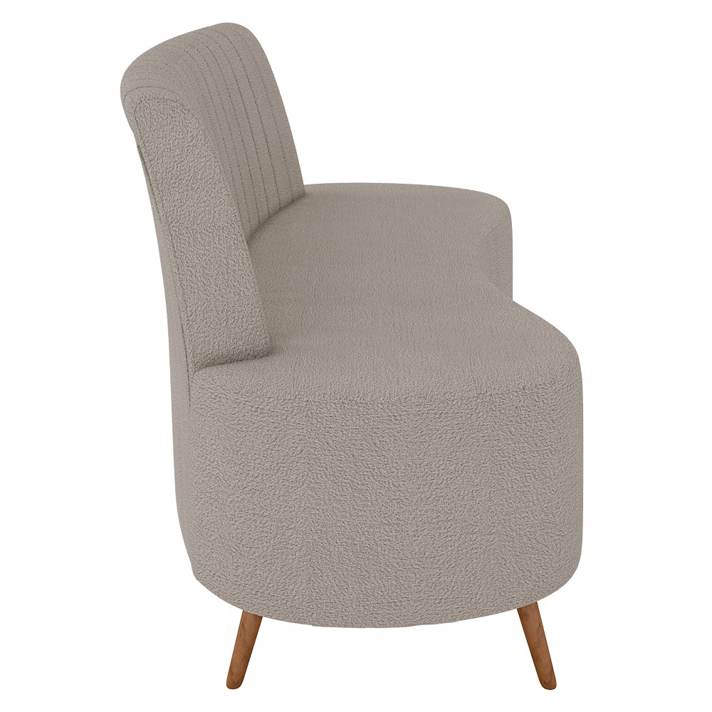Sofá 2 Lugares para Sala Living 160cm Pés Palito Tamar Z08 Boucle Bege Escuro - Mpozenato