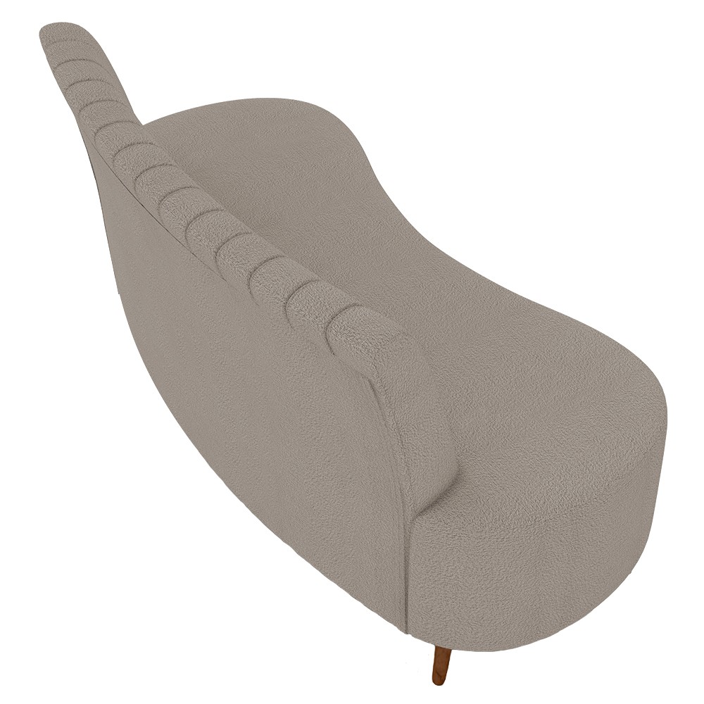 Sofá 2 Lugares para Sala Living 160cm Pés Palito Tamar Z08 Boucle Bege Escuro - Mpozenato