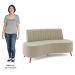 Sofá 2 Lugares para Sala Living 160cm Pés Palito Tamar Z08 Veludo Bege - Mpozenato