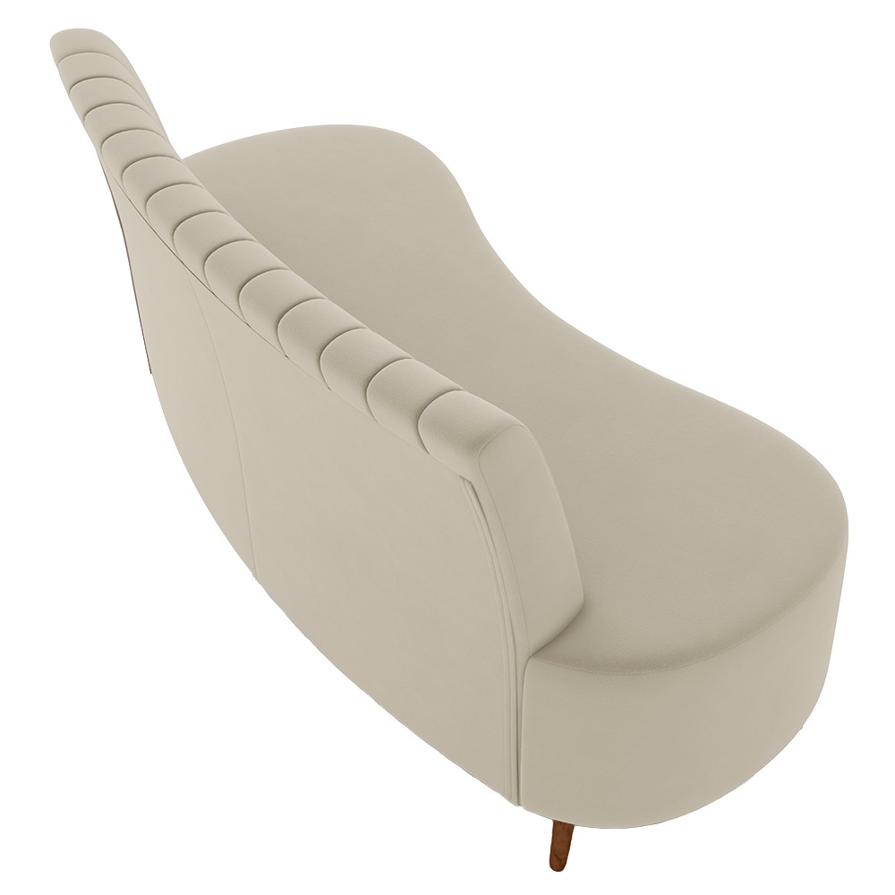 Sofá 2 Lugares para Sala Living 160cm Pés Palito Tamar Z08 Veludo Bege - Mpozenato