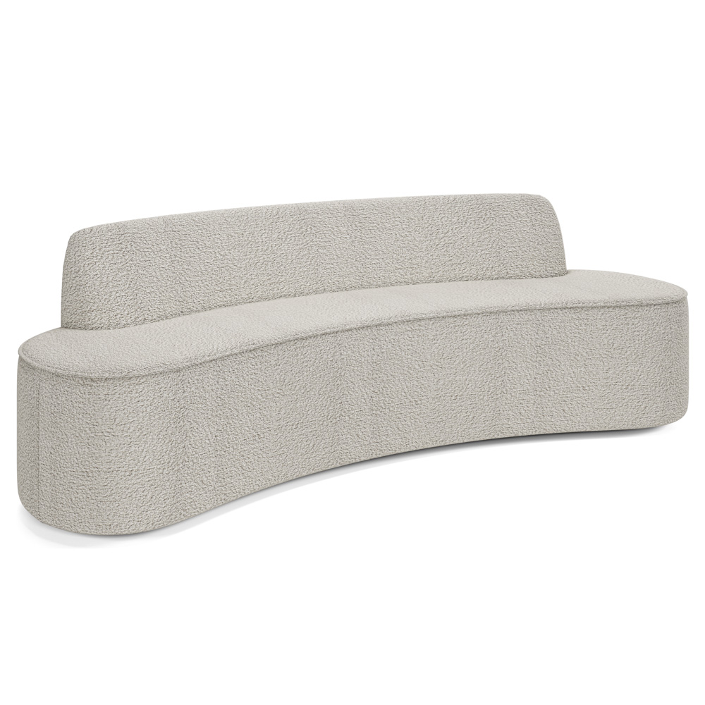 Sofá 2 Lugares para Sala de Estar Living 150cm Koane D06 Bouclê Creme - Mpozenato