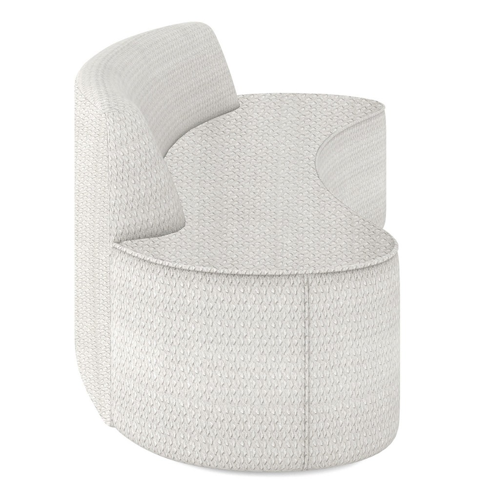 Sofá 2 Lugares para Sala de Estar Living 150cm Koane D06 Bouclê Off White - Mpozenato