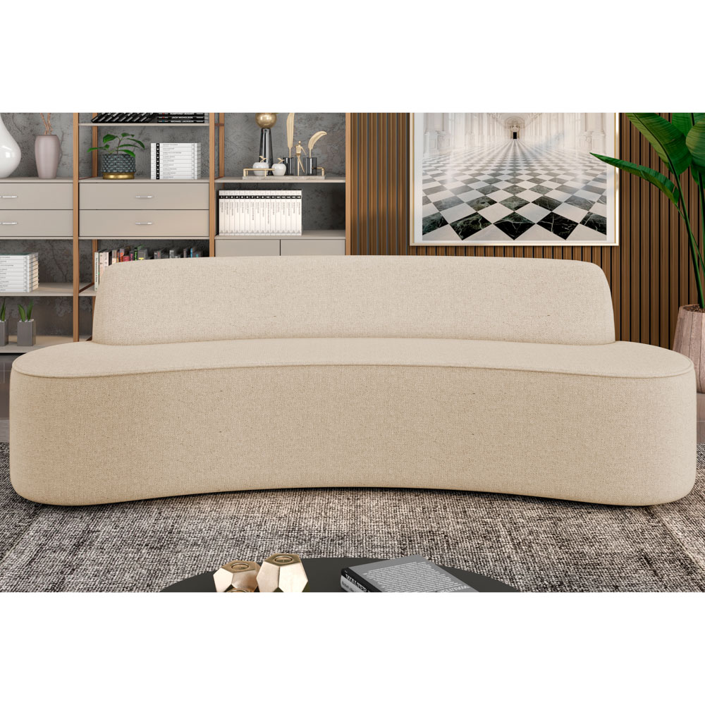 Sofá 2 Lugares para Sala de Estar Living 150cm Koane D06 Linho Marfim - Mpozenato