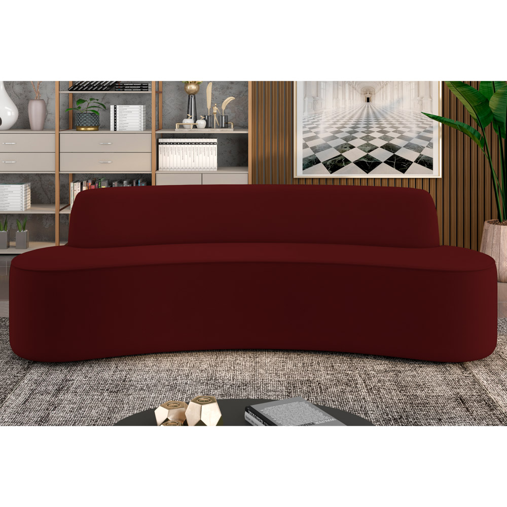 Sofá 2 Lugares para Sala de Estar Living 150cm Koane D06 Veludo Bordô - Mpozenato