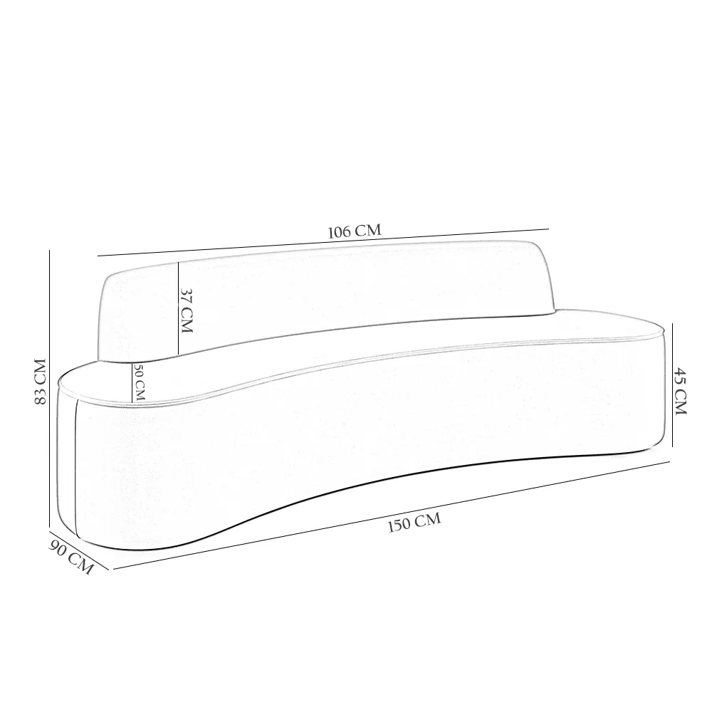 Sofá 2 Lugares para Sala de Estar Living 150cm Koane D06 Veludo Bordô - Mpozenato