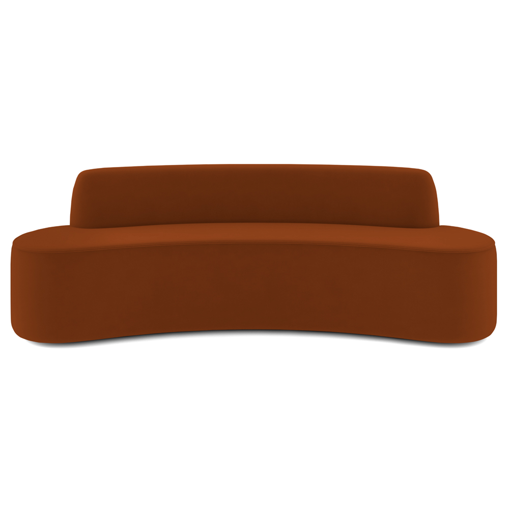 Sofá 2 Lugares para Sala de Estar Living 150cm Koane D06 Veludo Laranja - Mpozenato