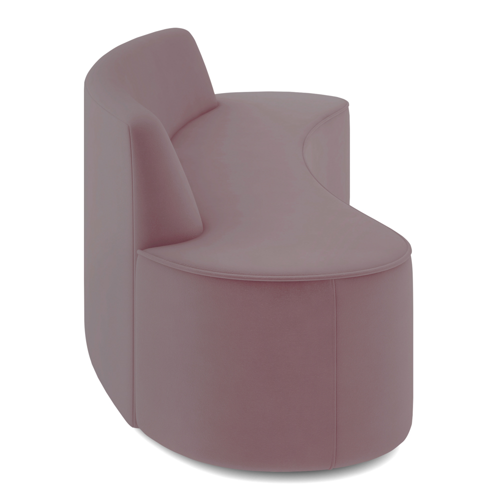 Sofá 2 Lugares para Sala de Estar Living 150cm Koane D06 Veludo Rosa - Mpozenato