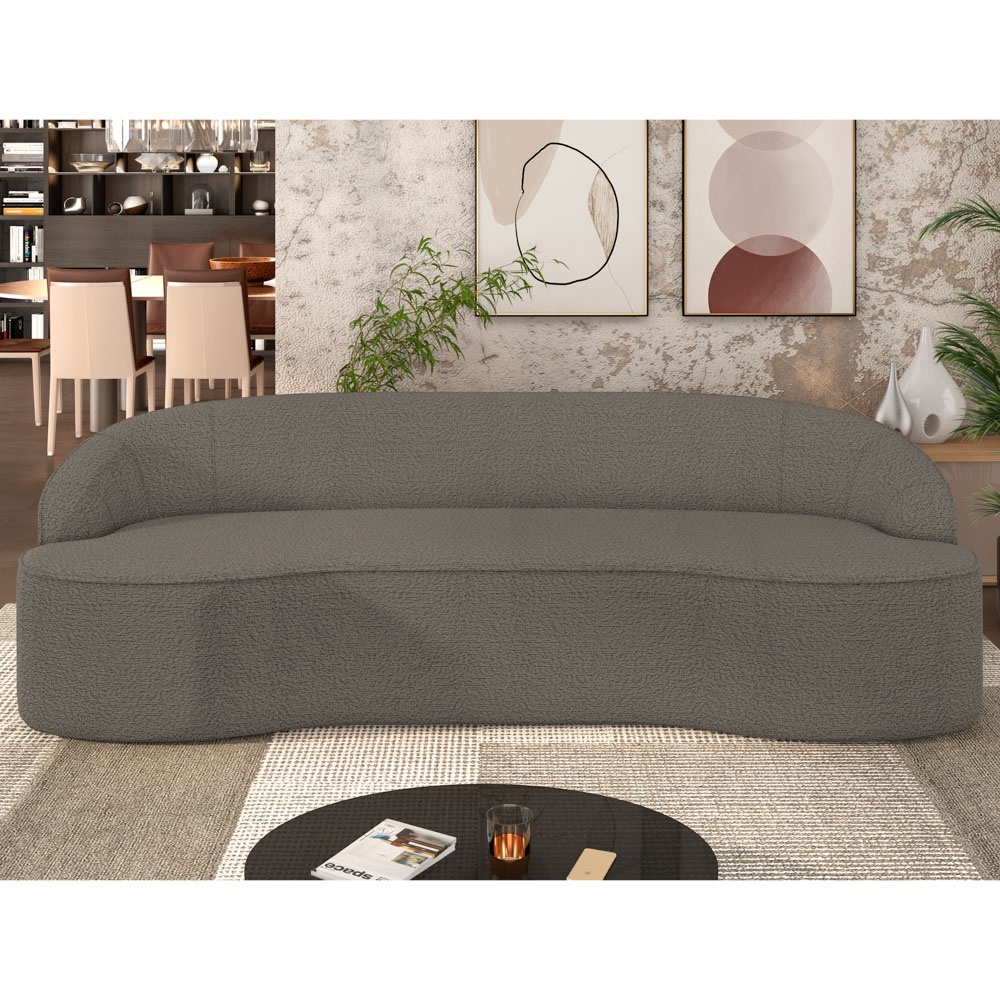 Sofá 2 Lugares para Sala de Estar Living 150cm Theo D06 Bouclê Castor - Mpozenato