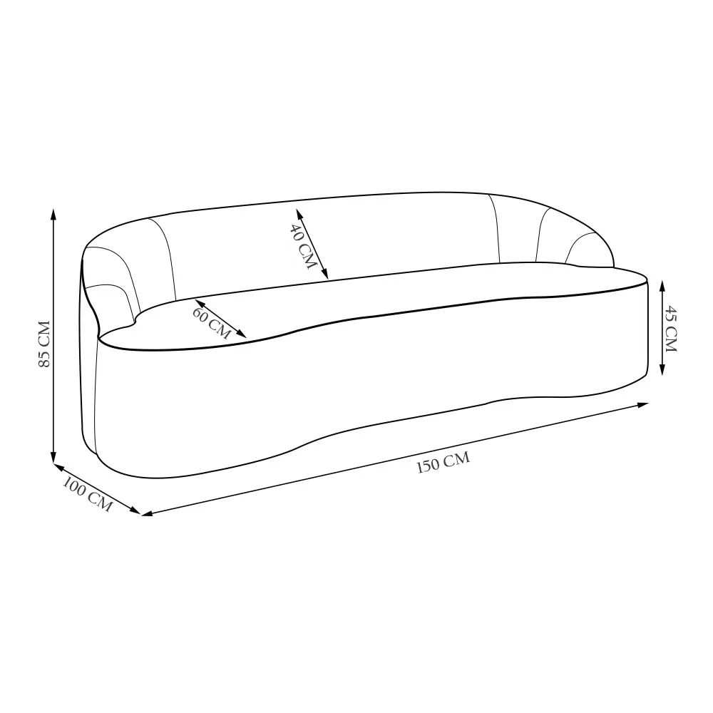 Sofá 2 Lugares para Sala de Estar Living 150cm Theo D06 Bouclê Castor - Mpozenato