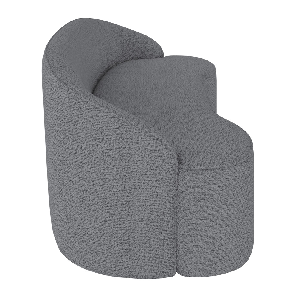 Sofá 2 Lugares para Sala de Estar Living 150cm Theo D06 Bouclê Cinza - Mpozenato
