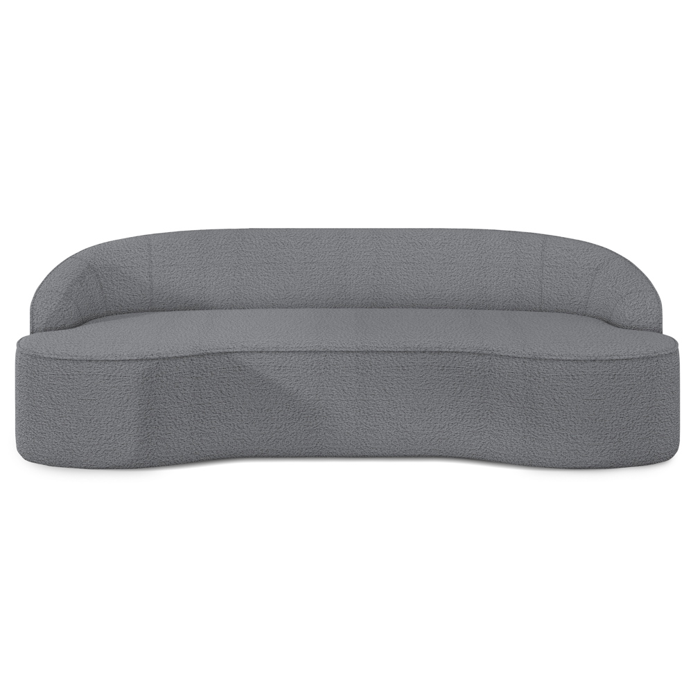 Sofá 2 Lugares para Sala de Estar Living 150cm Theo D06 Bouclê Cinza - Mpozenato