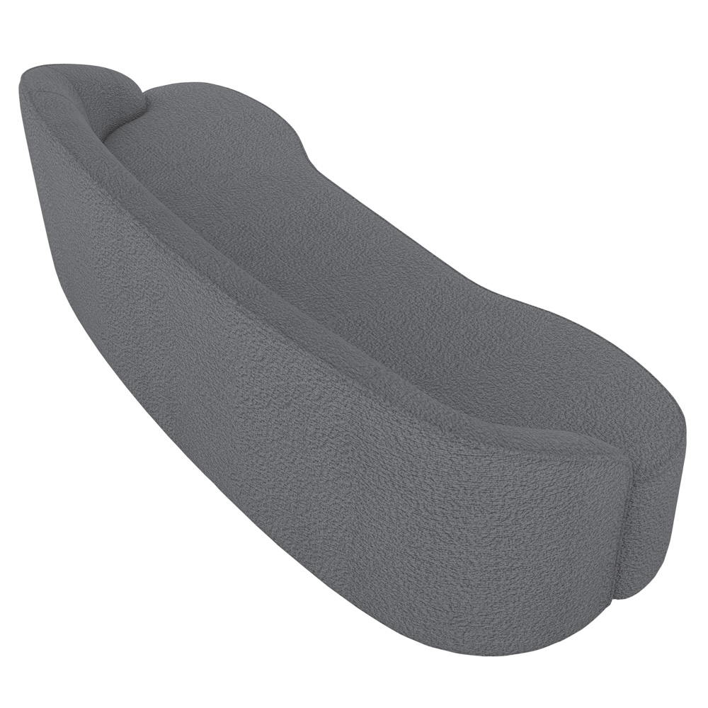 Sofá 2 Lugares para Sala de Estar Living 150cm Theo D06 Bouclê Cinza - Mpozenato
