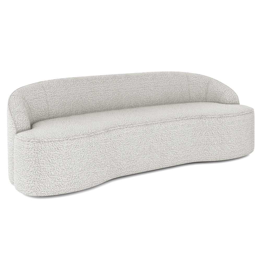 Sofá 2 Lugares para Sala de Estar Living 150cm Theo D06 Bouclê Creme - Mpozenato