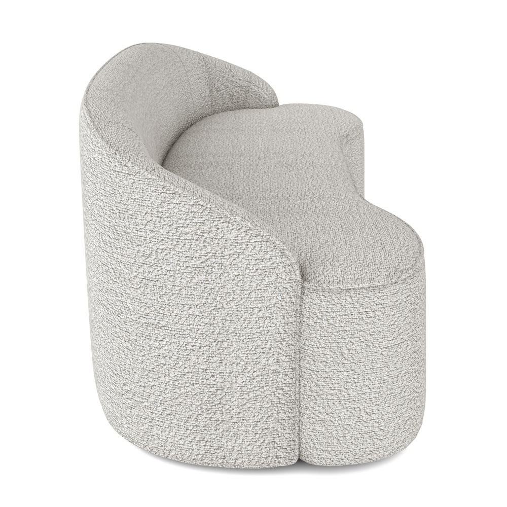 Sofá 2 Lugares para Sala de Estar Living 150cm Theo D06 Bouclê Creme - Mpozenato