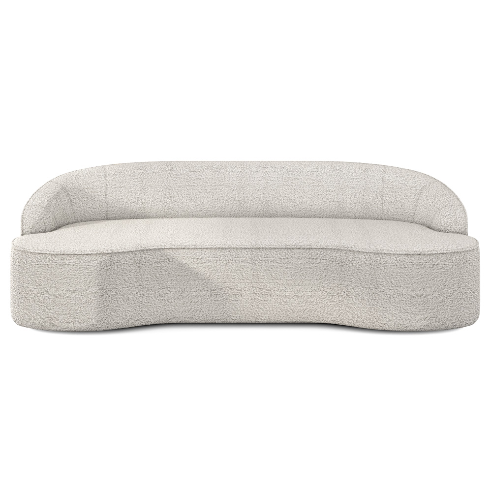 Sofá 2 Lugares para Sala de Estar Living 150cm Theo D06 Bouclê Creme - Mpozenato