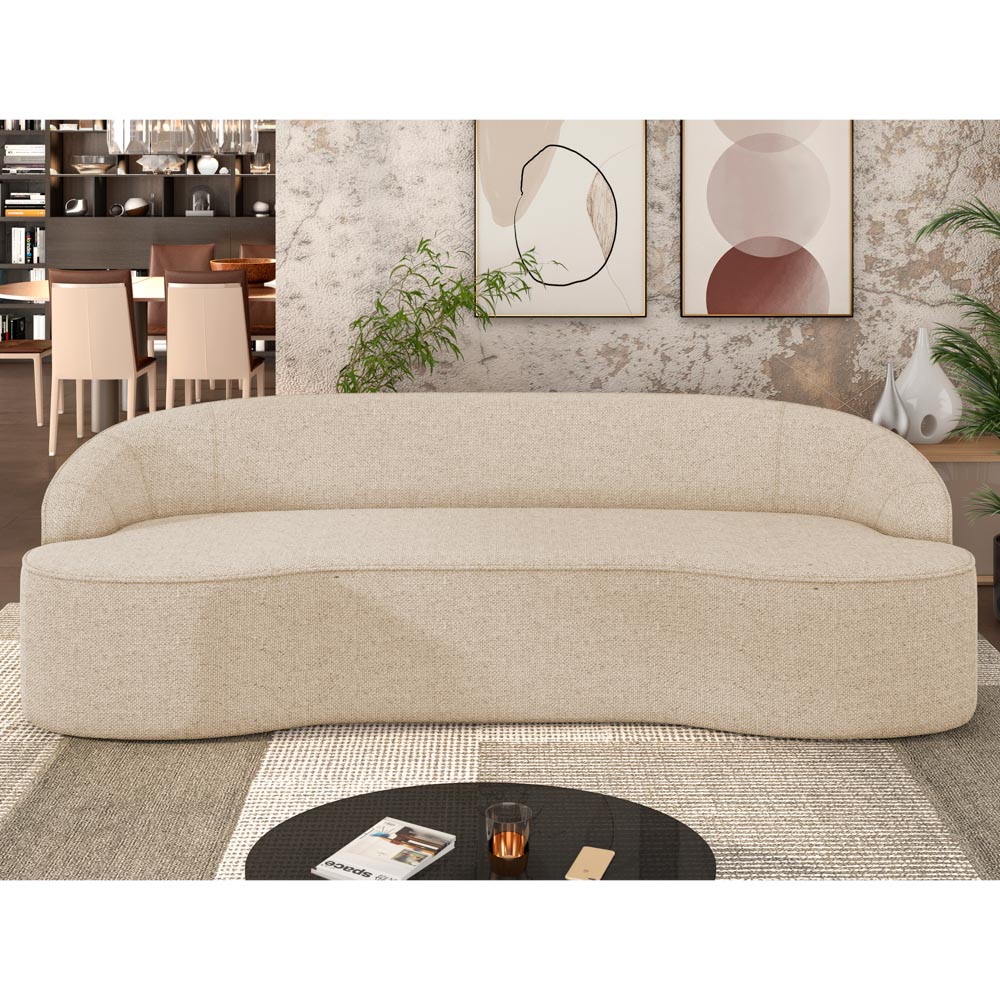 Sofá 2 Lugares para Sala de Estar Living 150cm Theo D06 Linho Marfim - Mpozenato