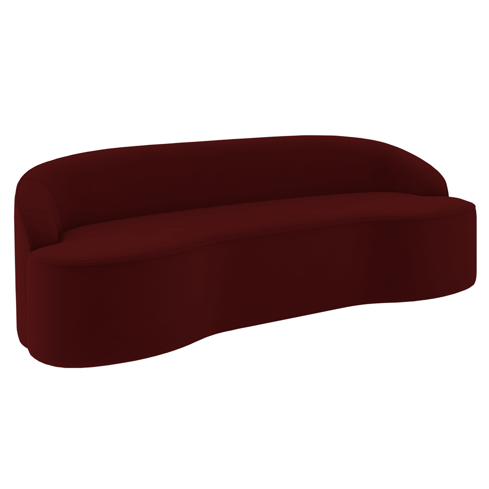 Sofá 2 Lugares para Sala de Estar Living 150cm Theo D06 Veludo Bordô - Mpozenato